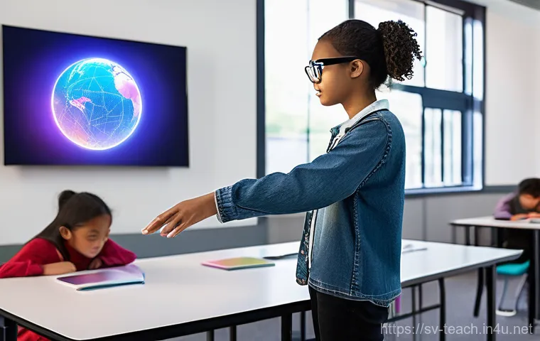 교사 학습 분석 도구 활용법 - **Prompt:** "A kind male teacher, aged 40s-50s, gently guiding a middle school student (around 12-14...